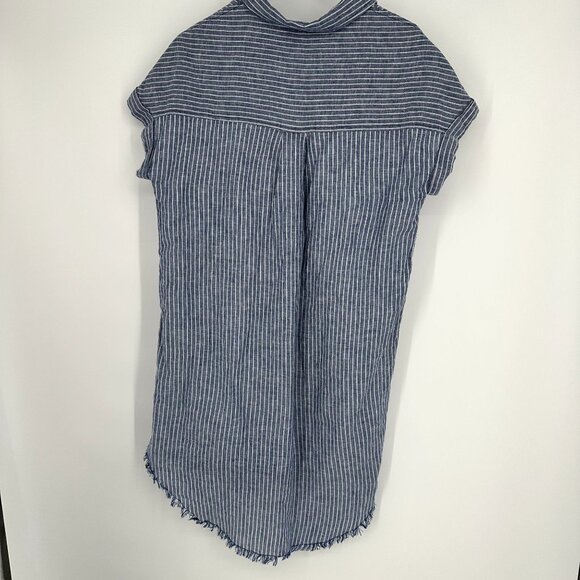 Beachlunchlounge Blue stripe Dress size Medium Linen‎ Blend - Picture 7 of 7